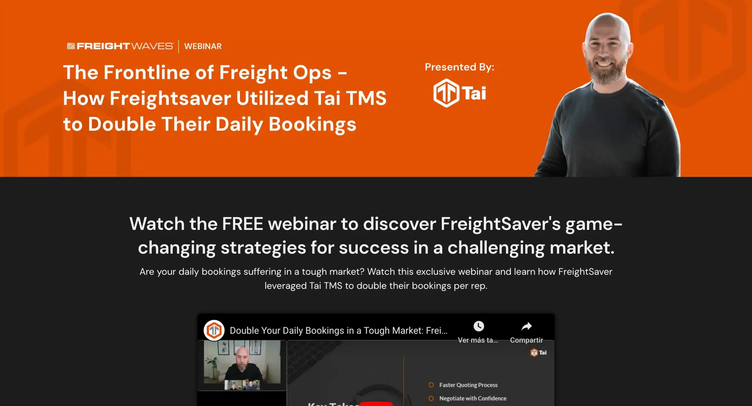 The Frontline of Freight Ops Webpage - Tai Software